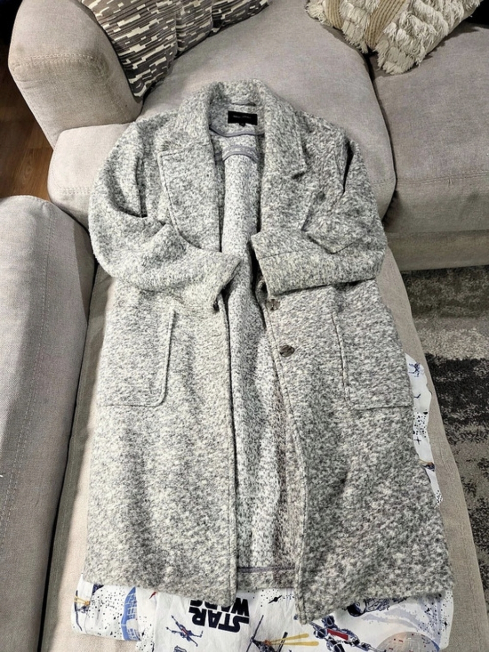 Banana Republic Gray Wool Blend Coat Size Medium